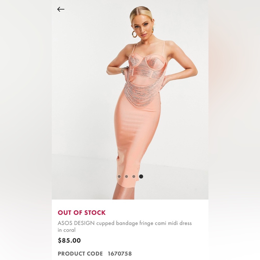Coral Bandage Midi Dress